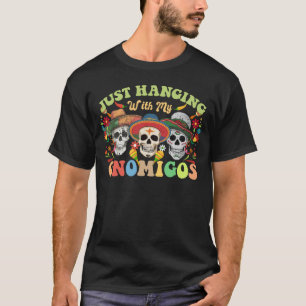 Gnomigos Skull Sombrero Mexican Cinco De Mayo Idea T-Shirt