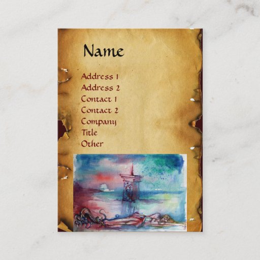 Customizable GNOMON  AND LADY OF THE LAKE Brown parchment Business Card