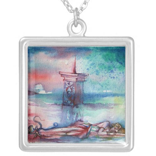 GNOMON AND LADY OF THE LAKE SILVER PLATED NECKLACE