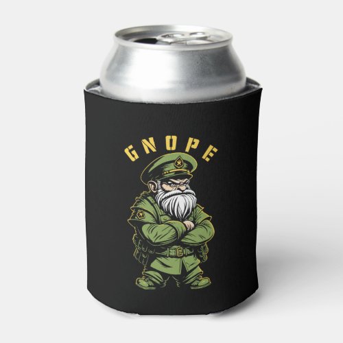 Gnope Garden Gnome Funny Military Officer Gardener Can Cooler