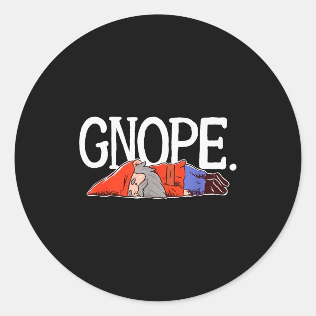 Gnope Gnome Dwarf Funny Garden Elf Christmas  Classic Round Sticker (Front)