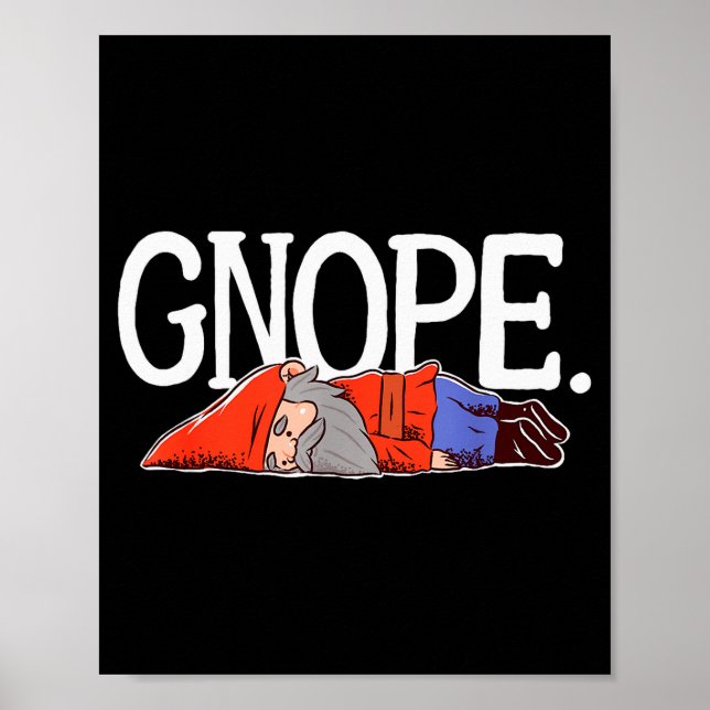 Gnope Gnome Dwarf Funny Garden Elf Christmas  Poster (Front)