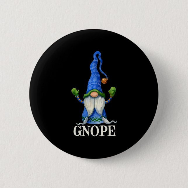 GNOPE Nordic Gnome Elf Scandinavian Tomte Swedish  Button (Front)