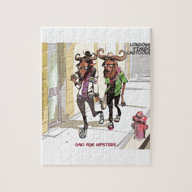 Gnu Age Hipsters Funny Jigsaw Puzzle (Vertical)