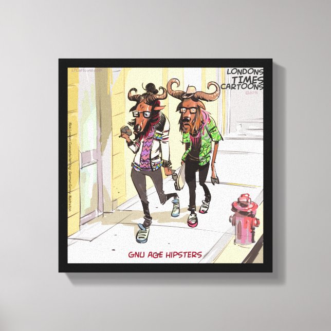 Gnu Age Hipsters Funny Rick London Canvas Print (Front)