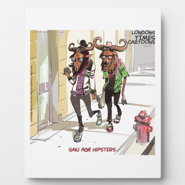 Gnu Age Hipsters Rick London Funny Plaque (Front)