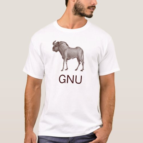 GNU Animal T_Shirt _ Wildebeest _ Front  Back
