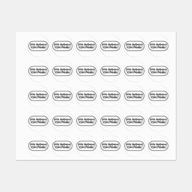 GNU - Free Software - Free People Labels (Sheet)