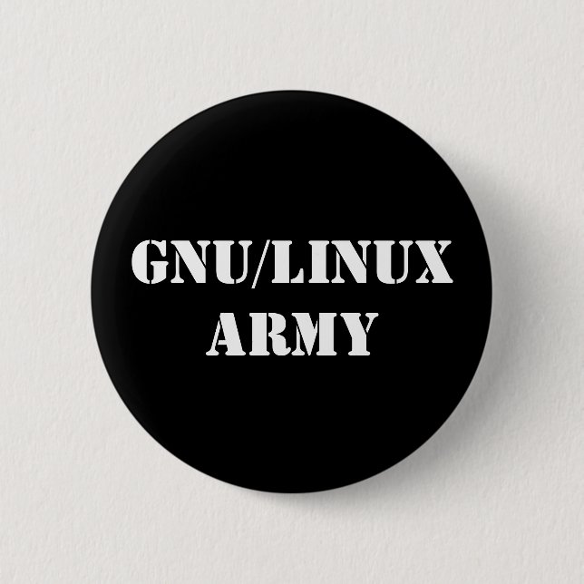 GNU/Linux Army Button (Front)