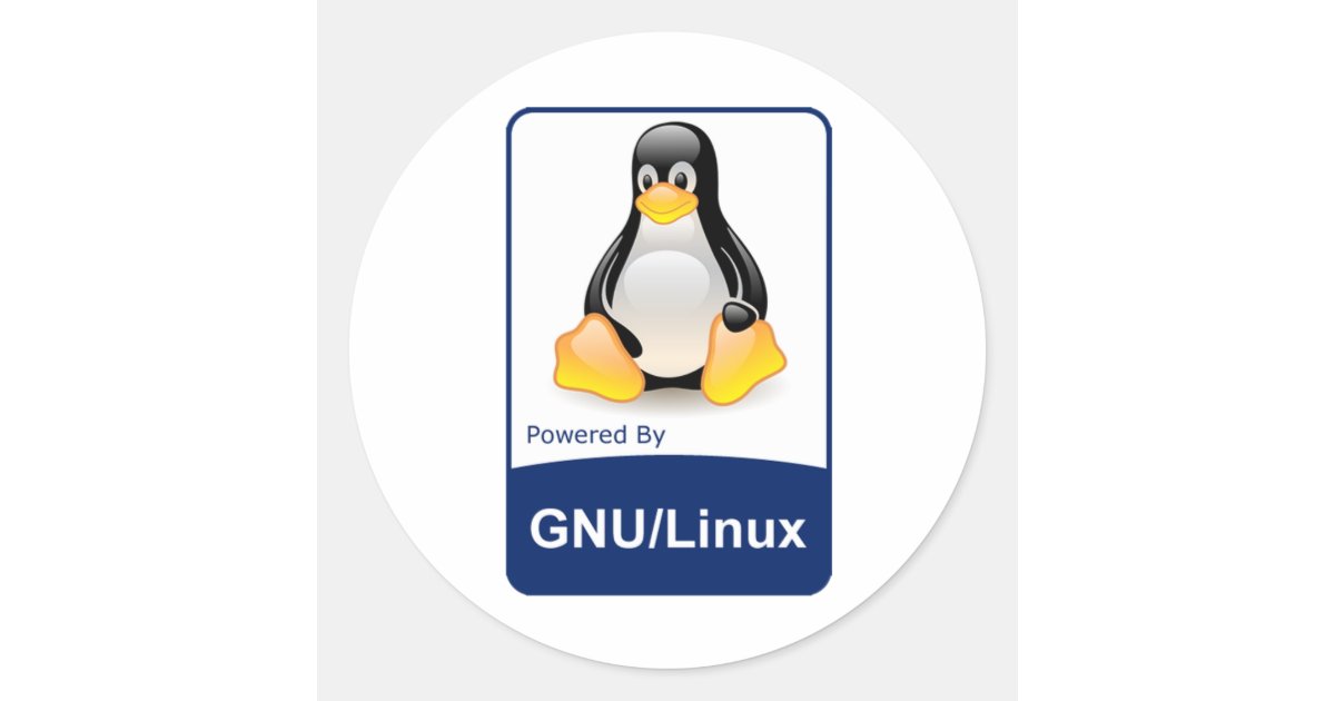 GNU/Linux Classic Round Sticker | Zazzle