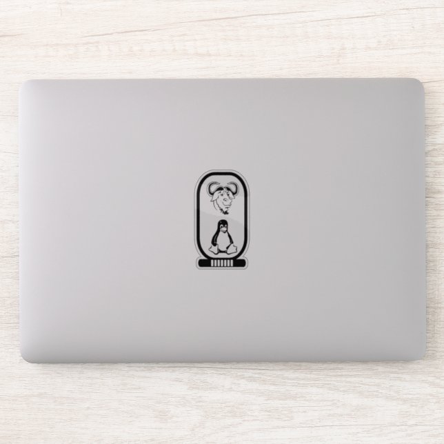 GNU Linux hieroglyphic cartouche Sticker (Computer)