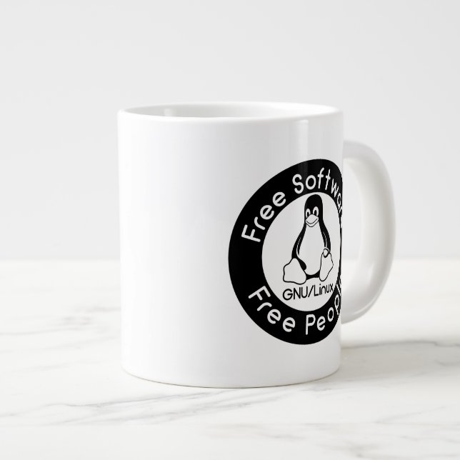 GNU/Linux Large Coffee Mug (Front Right)