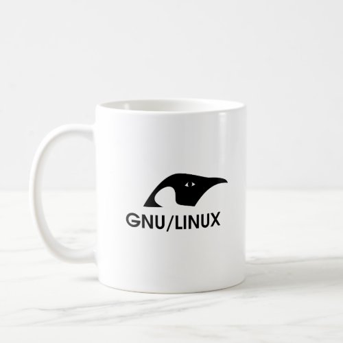 GNULinux Penguin logo mug with command line
