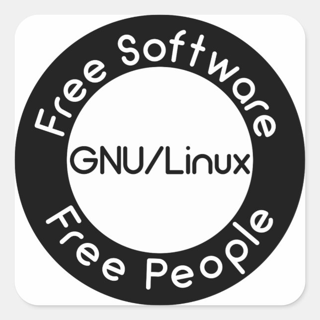 GNU/Linux Square Sticker (Front)