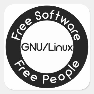 GNU/Linux Square Sticker