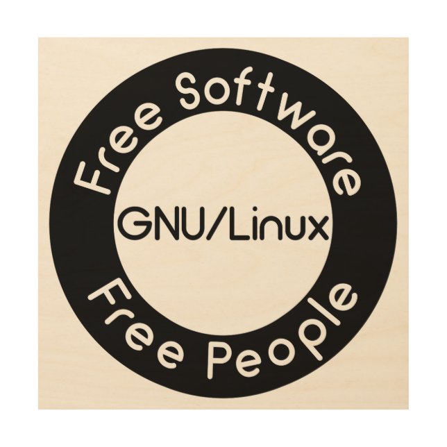 GNU/Linux Wood Wall Art (Front)
