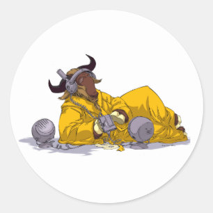 GNU Listening to Music Free Software Sticker