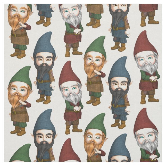 Gnummy Gnomes Pattern Fabric (Swatch)