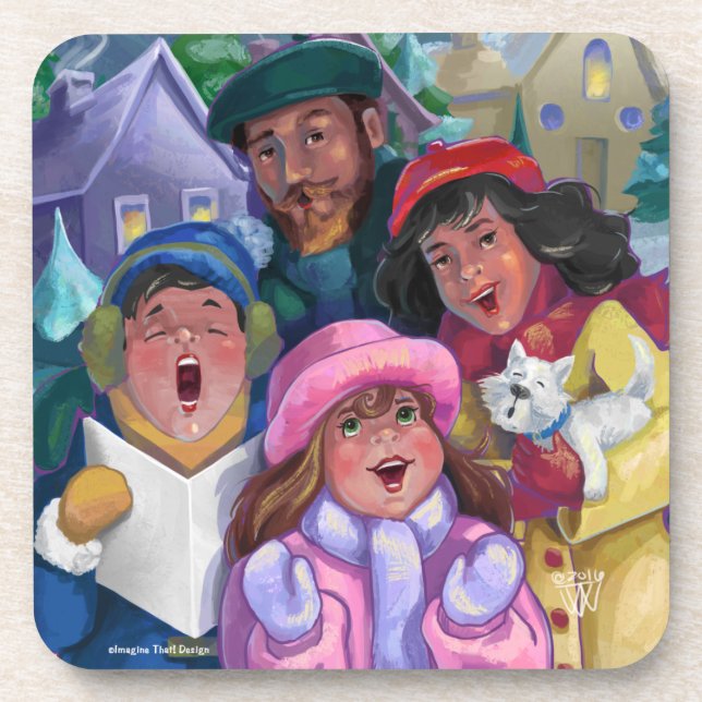 Go a Caroling Drink Coaster (Front)