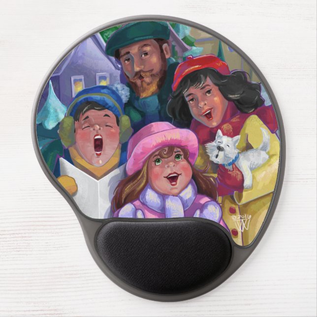 Go a Caroling Illustration Gel Mouse Pad (Front)