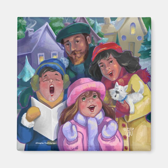 Go a Caroling Illustration Magnet (Front)
