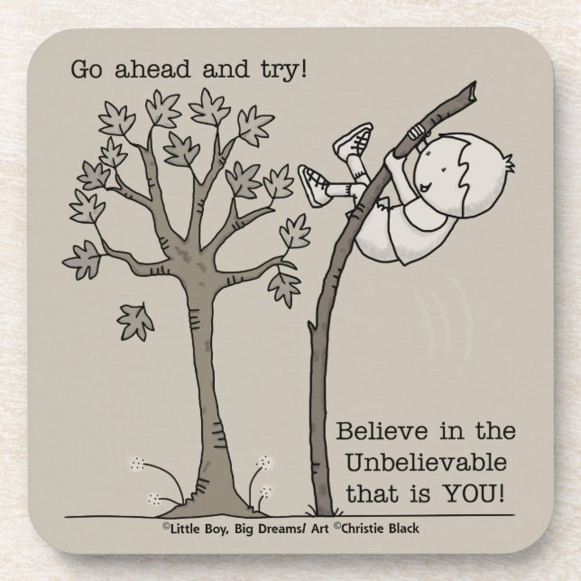 Go Ahead and Try Beverage Coaster (Front)