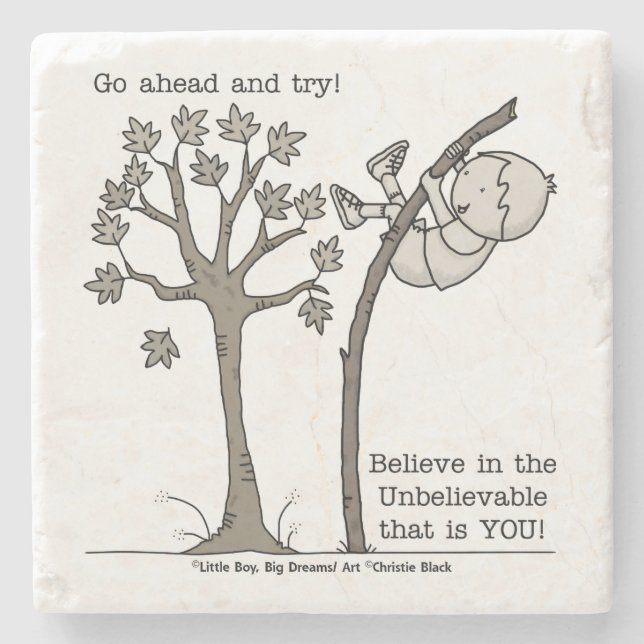 Go Ahead and Try Stone Coaster (Front)