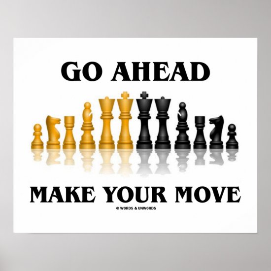 Go Ahead Make Your Move (Reflective Chess Set) Poster