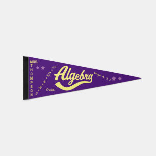 Go Algebra Custom Teacher Name Pennant Flag