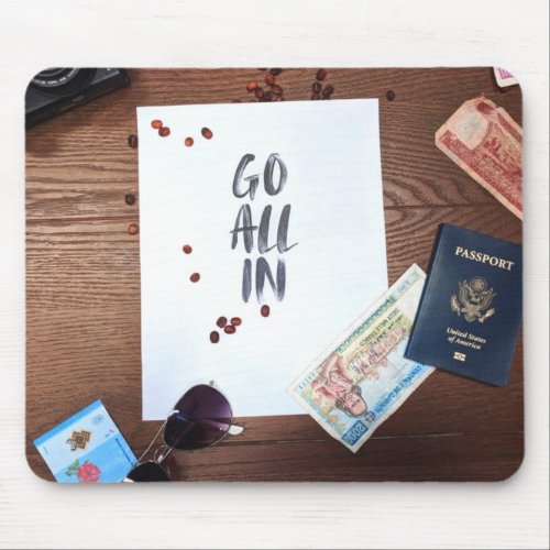 Go All In Travel Take A Risk Mouse Pad