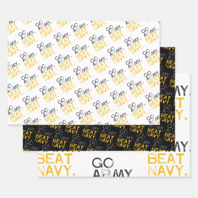 Go Army Beat Navy Wrapping Paper Sheets (Set)