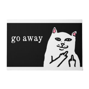 Go Away Cat Doormat | Funny Cat Saying Mat