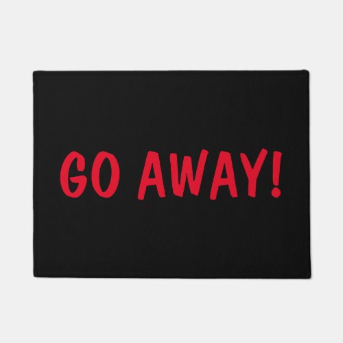 Go Away Doormat Black  Red