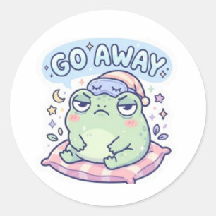 Go Away Frog Sticker Cute Annoyed Frog Funny Meme