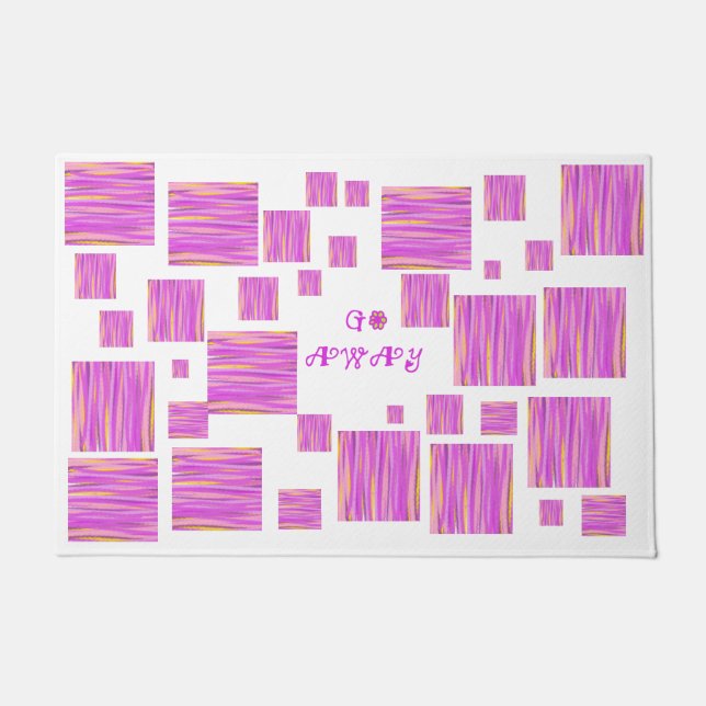 Go Away Front Door Porch Mats Outdoor Personalized (Front)