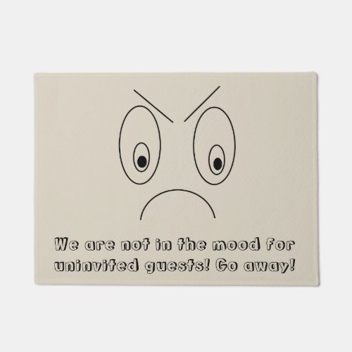 Go away Funny Angry Face Design Rude Doormat