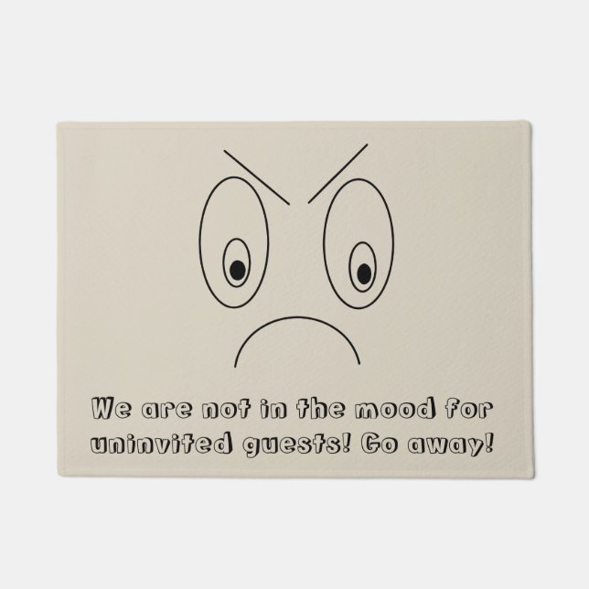Go away Funny Angry Face Design Rude Doormat (Front)