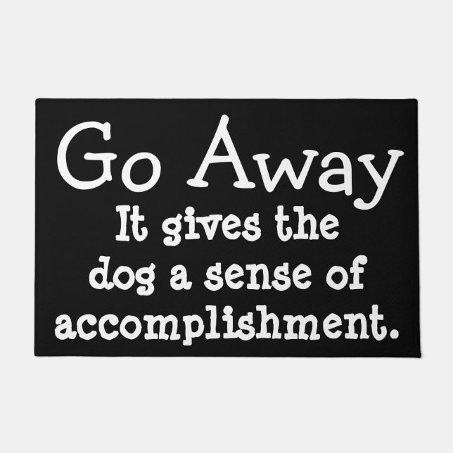 Go away. Funny dog mat (Front)