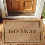 Go Away Funny Welcome Fiber Doormat<br><div class="desc">Make a bold statement with this "Go Away" coir fiber mat—perfect for adding a bit of humor to your entryway. This durable,  pet-friendly doormat suits both new homeowners and seasoned hosts who enjoy playful decor. Ideal for homes,  apartments,  or RVs,  this mat adds a unique twist to your welcome.</div>