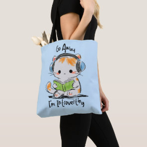 Go Away, I'm Introverting Cat Tote Bag