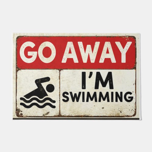 Go Away Im Swimming Doormat
