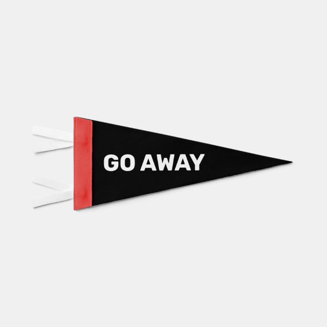 Go Away Sign Minimalist  Pennant Flag (Front)