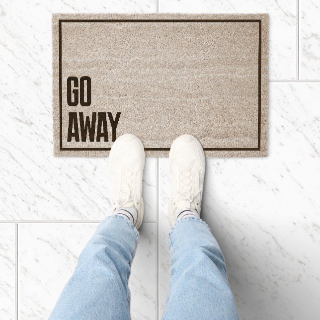Go away, unwanted visitor humor fiber doormat (Insitu)