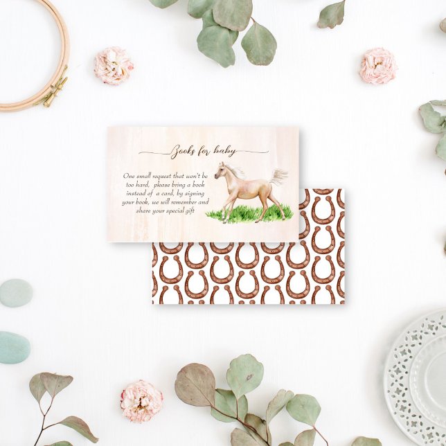 Go baby go horse derby equestrian book request enclosure card (Go baby go horse derby equestrian baby shower book request enclosure card books for baby cute foal)