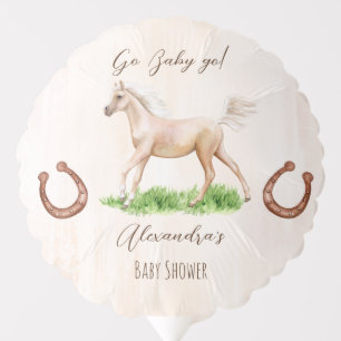 Go baby go horses derby equestrian baby shower balloon