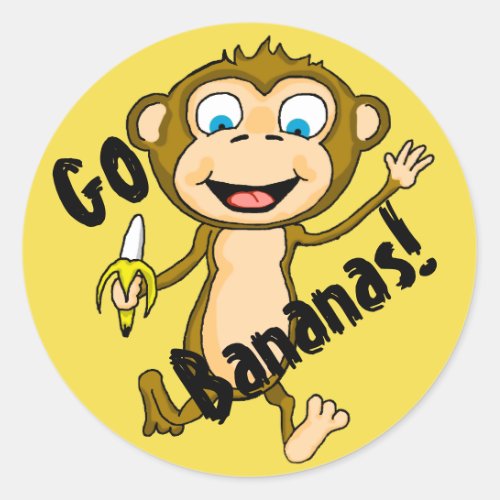 Go Bananas Classic Round Sticker