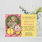 GO BANANAS - Little Monkey Party Invitations GIRL (Standing Front)