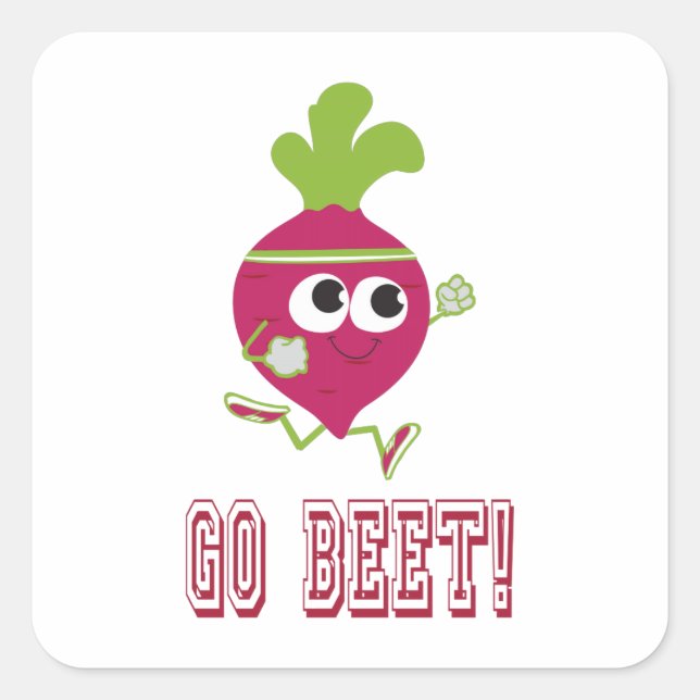 Go Beet Square Sticker (Front)