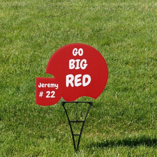 GO BIG RED Player Name and Number Sign (Insitu)