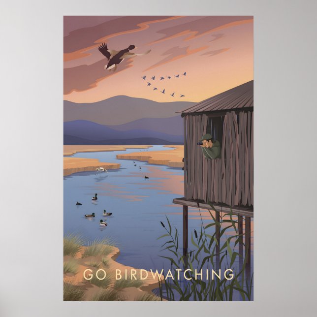 Go Birdwatching Travel Poster (Front)